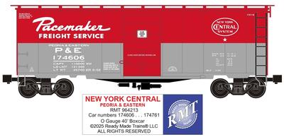 Pat's Trains : Ready Made Trains - RMT-96421-3 New York Central Pacemaker (Peoria & Eastern) 40' PS-1 Box Car 6-Car Set